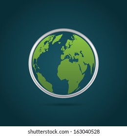 Globe world icon, map of the continents of the world