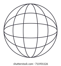 globe world icon in monochrome silhouette vector illustration