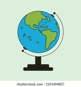 Weltbild-Symbol mit Ländern und Inseln für geographisches Wissen