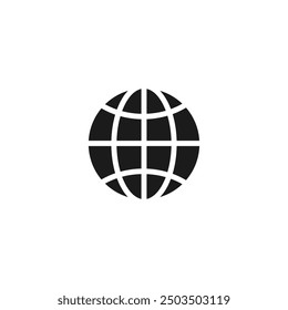 Ilustración vectorial de símbolo de icono mundial de globo