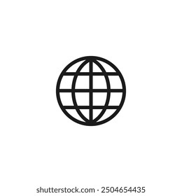 Ilustración vectorial de símbolo de icono mundial de globo
