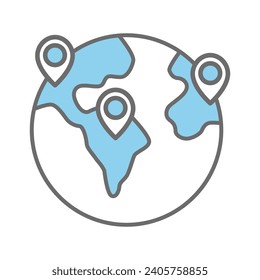 Globe world icon vector on trendy design