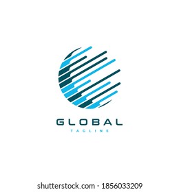 Globe world illustration logo design vector template