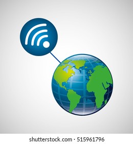 globe world internet connection service vector illustration eps 10