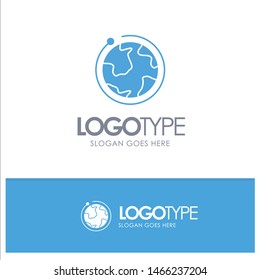 Globe, World, Internet, Hotel Blue Logo vector. Vector Icon Template background