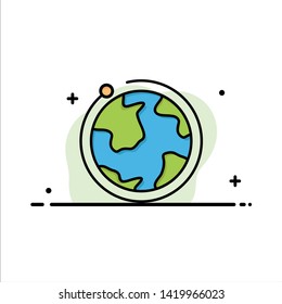Globe, World, Internet, Hotel Business Logo Template. Flat Color