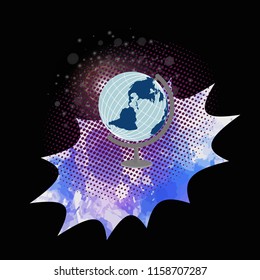 Globe world  isolated on creative background.Vector globe.