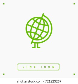 Globe world line vector icon