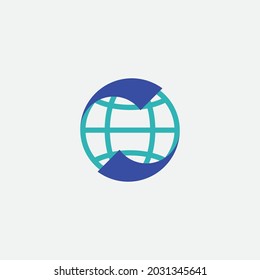 Globe world logo design illustration vector template