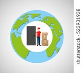globe world man postal delivery box vector illustration eps 10