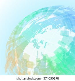 globe and world map, abstract image, vector illustration