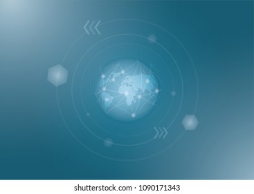 Globe and world map  can design with your technology, science, business, communication, system, satellite content. 