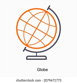 Globe or World Map Icon Concept