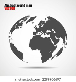 Globe world map isolated on white background, planet earth