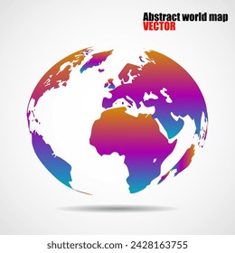 Globe world map isolated on white background, planet earth