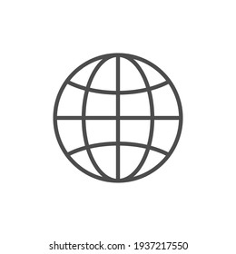 Globe or world map line icon