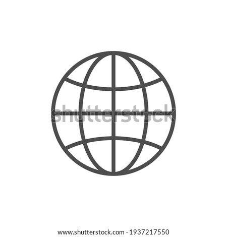 Globe or world map line icon