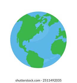 Globe world map on white background. Vector Illustration