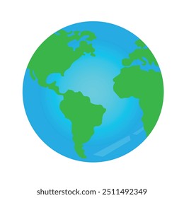Mapa del mundo del globo en el fondo blanco. Ilustración vectorial