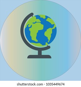 globe world map planet earth travel vector icon