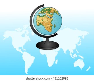 Globe. World map. Vector.