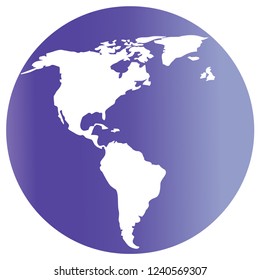 Globe world map vector icon. Round earth flat vector illustratio. Africa, isolated.