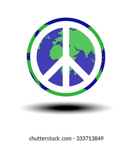 globe with world peace symbol Vector illustration