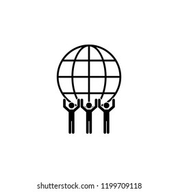 Globe, world, people icon. Element of war and piece. Premium quality graphic design icon. Signs and symbols collection icon for websites, web design, mobile app on white background
