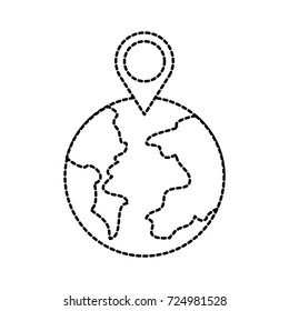 globe world pointer map location web