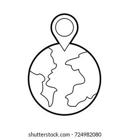 globe world pointer map location web