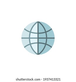 Globe. World sign. Earth planet. Website. Homepage. Flat color icon. Commerce vector illustration