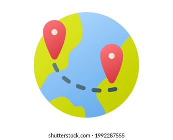 globe world single isolated icon with smooth style