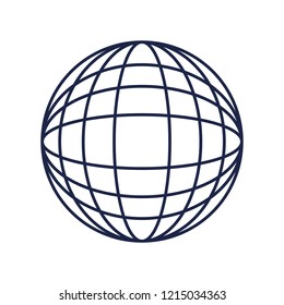globe world sphere on white background