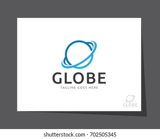 globe world tech logo icon vector template