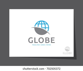 globe world tech logo icon vector template