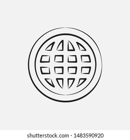 Globe, World Vector Thin Icon. Linear UI style. Icon or Web design and Mobile App. 