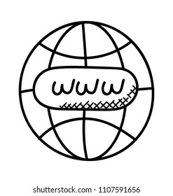 
Globe with world wide web sign, internet browser
