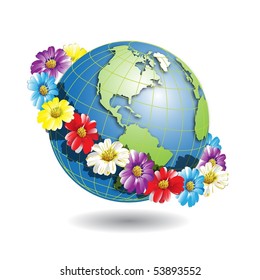 globe in wreath