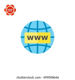 Globe and WWW as Internet Concept Icon