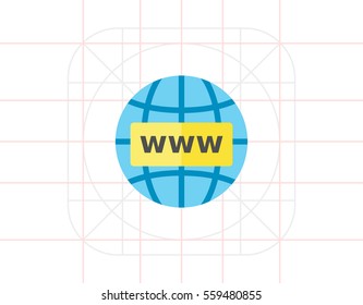 Globe and WWW as Internet Concept Icon