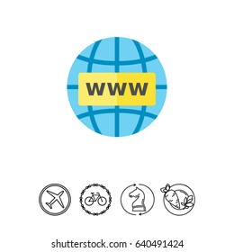 Globe and WWW as Internet Concept Icon
