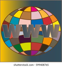 Globe WWW. SEO and browser development symbol.