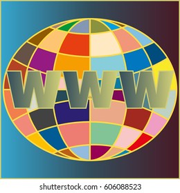 Globe WWW. SEO and browser development symbol.