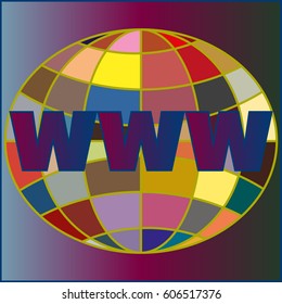 Globe WWW. SEO and browser development symbol.