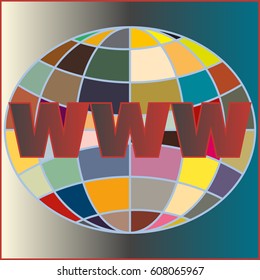 Globe WWW. SEO and browser development symbol.