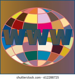 Globe WWW. SEO and browser development symbol.
