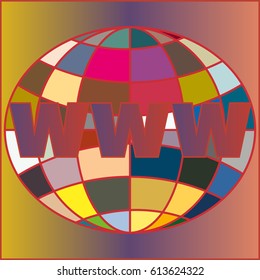 Globe WWW. SEO and browser development symbol.