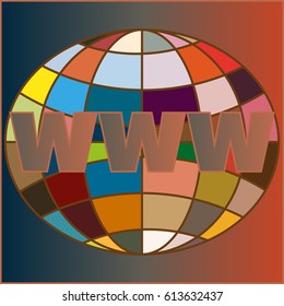 Globe WWW. SEO and browser development symbol.