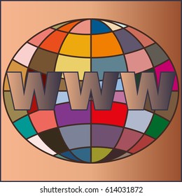 Globe WWW. SEO and browser development symbol.