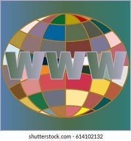 Globe WWW. SEO and browser development symbol.